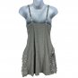 Womens Gray Lace Trim Chemise Nightgown - Size M