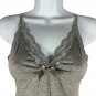 Womens Gray Lace Trim Chemise Nightgown - Size M