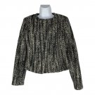 Cabi Black & White Herringbone Tweed Cropped Jacket Size 4 With Zipper Detail Cabi Black & White Herringbone Tweed Cropped Jacket Size 4 With Zipper Detail