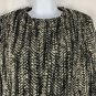 Cabi Black & White Herringbone Tweed Cropped Jacket Size 4 With Zipper Detail