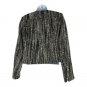 Cabi Black & White Herringbone Tweed Cropped Jacket Size 4 With Zipper Detail