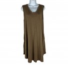 Zenana Premium Sleeveless V-Neck A-Line Midi Dress Medium Brown