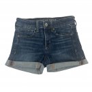 American Eagle Outfitters Womens Dark Wash Denim Shorts Size 2 Midi Stretch