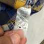 Vince Camuto Womens Plaid Peasant Top Size M Blue Yellow Short Sleeve