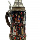 German KING Stein Of Life Ltd Ed Hand-Painted Pewter Top Stein No. 4889 Signed German KING Stein Of Life Ltd Ed Hand-Painted Pewter Top Stein No. 4889 Signed