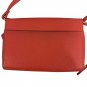 Red Faux Leather Crossbody Bag Gold Ring Accent Adjustable Strap Compact Design