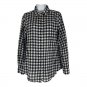 J.Crew Boy Fit Navy & White Gingham Button-Up Shirt 100% Cotton Size Medium