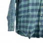 Herringbone Naturals Mens Plaid Flannel Button Up Medium Cotton Shirt Blue Green