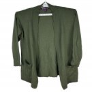 Gloria Vanderbilt Womens Open Front Long Cardigan Sweater Large Green Pockets Gloria Vanderbilt Womens Open Front Long Cardigan Sweater Large Green Pockets