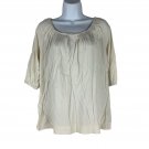 A.N.A A New Approach Women's Blouse Size M Cotton Modal Blend Cream
