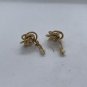 Vintage Gold-Tone Knot Clip-On Earrings
