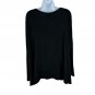 Piko Womens Black Long Sleeve Top Bamboo/Spandex Blend Size L Envi Free Fashion