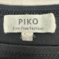 Piko Womens Black Long Sleeve Top Bamboo/Spandex Blend Size L Envi Free Fashion