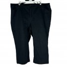 St. John's Bay Women's Black Capri Pants 20W Cotton/Spandex Blend