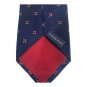 Lands End 100% Silk Mens Tie Navy With Red & White Floral Pattern Classic Width