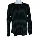 Mossimo Supply Co Mens Striped Henley Long Sleeve Shirt Large Athletic Fit