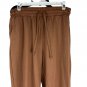 Zenana Womens Jogger Pants Size M Brown Elastic Waist Drawstring Tapered Leg