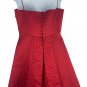 Michaelangelo Red Formal Gown Size 4 Beaded Strapless Satin Dress Button Back