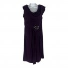 Patra Womens Purple Cowl Neck Embellished Waist Cocktail Dress Size 8