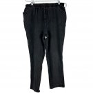 Chicos Womens Petite Black Denim Stretch Pull-On Elastic Waist Pants Size 18P