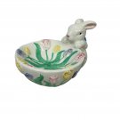 Hand-Painted Ceramic Bunny Candy Dish With Floral Design Hand-Painted Ceramic Bunny Candy Dish With Floral Design