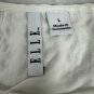Elle Womenâs Eyelet Lace Yoke Short Sleeve Top Size Large White Cotton Blend
