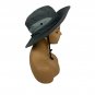 SunShade Wide Brim Gray Fishing Hat With Chin Strap & Mesh Ventilation