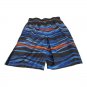 Sonoma Life + Style Mens M Swim Trunks Black Blue Orange Striped Elastic Waist