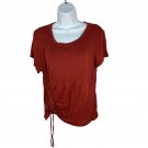 No Boundaries Womens XL Rust Adjustable Side Ruched Scoop Neck T-Shirt
