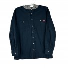 Wrangler Workwear Navy Button-Up Hooded Shirt Mens Size Large Wrangler Workwear Navy Button-Up Hooded Shirt Mens Size Large