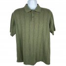 AXIST Mens Large Short Sleeve Polo Shirt Green Striped Knit Collared Casual Wear AXIST Mens Large Short Sleeve Polo Shirt Green Striped Knit Collared Casual Wear