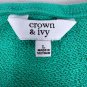 Crown & Ivy Womens Green Flamingo Print Long Sleeve Top - Size L