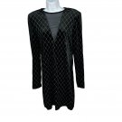 Shein Womens Black Rhinestone Long Sleeve Tunic Top XL Polyester Stretchy Modern
