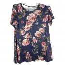 Floral Pattern Navy & Pink Dress 3XL Short Sleeve Stretchy Lightweight Womens Floral Pattern Navy & Pink Dress 3XL Short Sleeve Stretchy Lightweight Womens