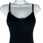 Womens Black Shapewear Bodysuit With Adjustable Straps & Hook Closure Size M
