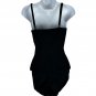 Womens Black Shapewear Bodysuit With Adjustable Straps & Hook Closure Size M