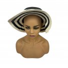Black & White Striped Wide Brim Floppy Hat For Women - Stylish Sun Protection Black & White Striped Wide Brim Floppy Hat For Women - Stylish Sun Protection