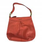Coach Ashley Womens Leather Shoulder Bag In Red With Gold Accents
