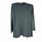 Cj Banks Gray Open-Front Cardigan With Black & White Trim 1X Polyester/Rayon