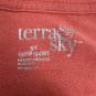 Terra & Sky Womens Plus Size 5X Rust V-Neck Long-Sleeve Soft Stretch Shirt