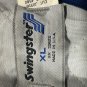 Swingster Vintage Blue Satin Bomber Jacket Mens XL Snap Front Striped Trim USA