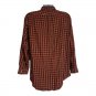 Lands End Mens Tailored Fit Flannel Shirt L 17-33 Plaid Red Cotton Button-Down