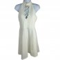 Express Womens White Halter Dress Sz M Crisscross Neckline Semi-Backless Casual