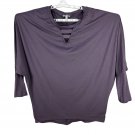 White Birch Womens Purple Top Size L Stretchy Keyhole Neck 3/4 Sleeve Casual White Birch Womens Purple Top Size L Stretchy Keyhole Neck 3/4 Sleeve Casual