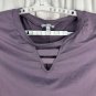 White Birch Womens Purple Top Size L Stretchy Keyhole Neck 3/4 Sleeve Casual
