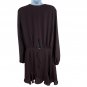 Krisa Womens Long Sleeve Wrap Dress Size M Brown Flowy Fit Polyester