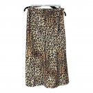Princess Polly XX Womens Leopard Midi Skirt Size AU/UK 10 Satin Elastic Waist