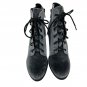 Dolce Vita Grey Velvet Lace-Up Ankle Boots Block Heel & Side Zipper Size 8.5