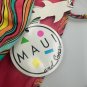 Maui & Sons Womens Bikini Swimsuit 8 Multicolor Stripe Halter Top & Tie Bottom