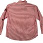 Teddi Red Striped Button-Up Shirt Large Embroidered Dogs Long Sleeve